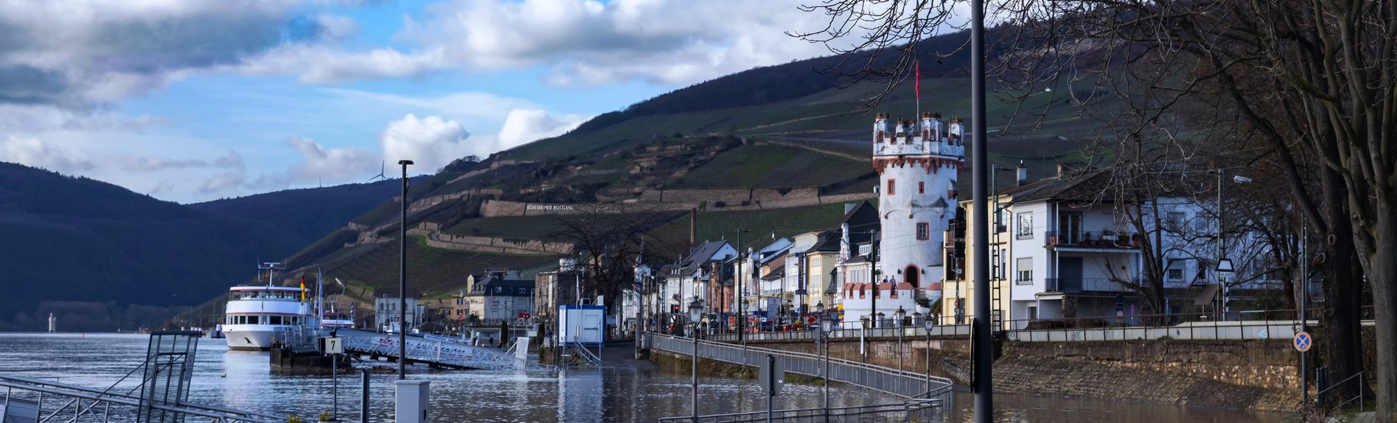 Blick entlang des Flussufers nach Rüdesheim am Rhein - © fotografci - stock.adobe.com