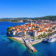 Panorama der kroatischen Stadt Korcula