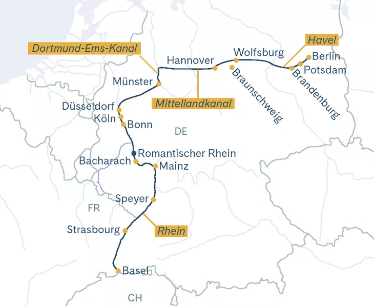 Thurgau Chopin: Routenplan Berlin-Basel